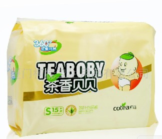 供應茶香貝貝紙尿褲全柔環抱360&ordm；茶葉紙尿褲15片